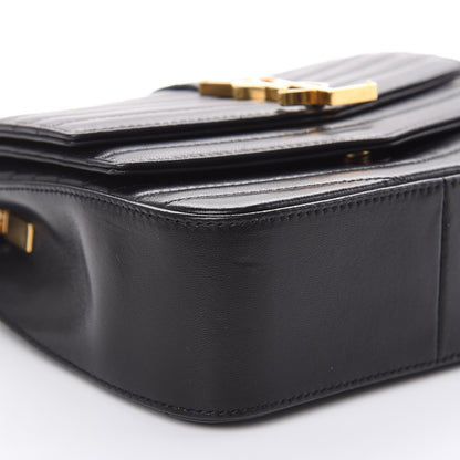 Saint Laurent Lambskin Matelasse Chevron Monogram Small Sulpice Bag Black 8 of 13