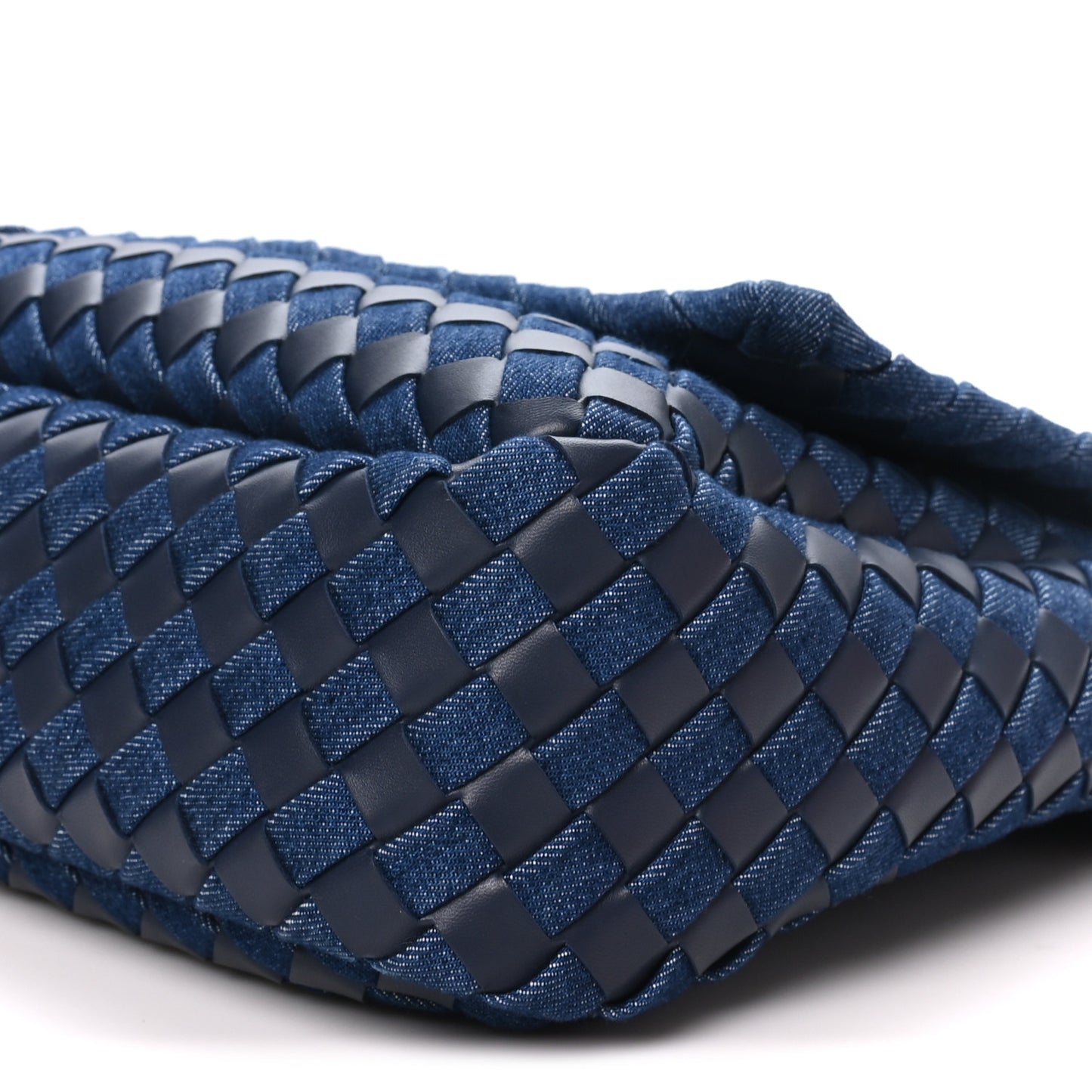 Denim Nappa Intrecciato Padded Messenger Abyss Indigo