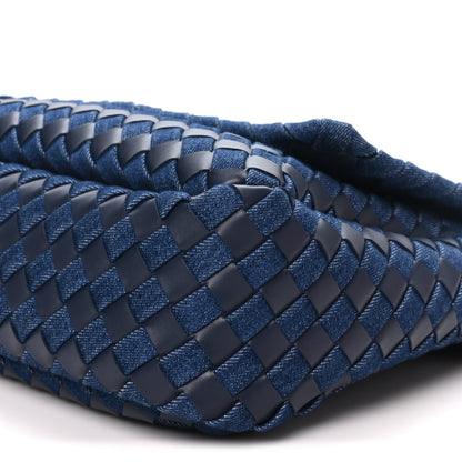 Bottega Veneta Denim Nappa Intrecciato Padded Messenger Abyss Indigo 9 of 9
