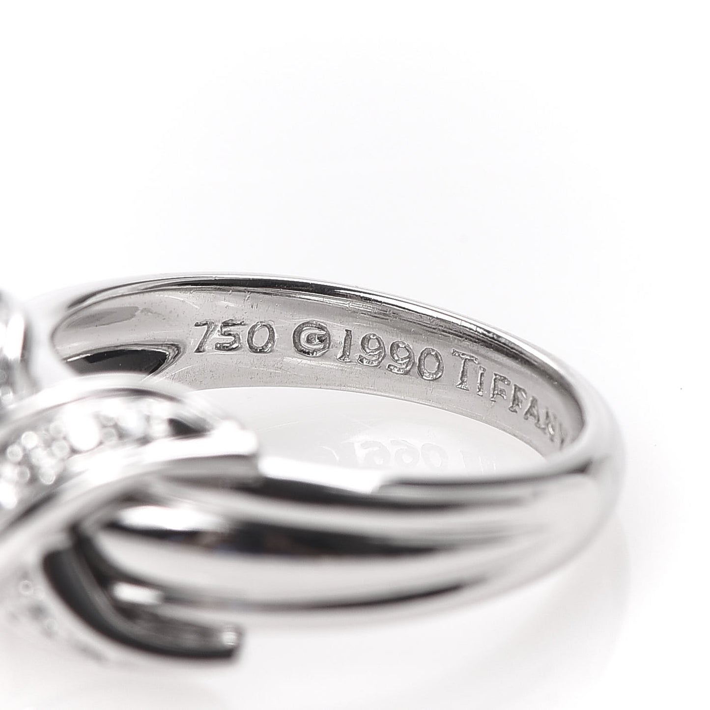 18K White Gold Diamond Signature X Ring 49 4.75