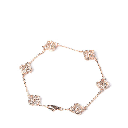 Van Cleef & Arpels 18K Rose Gold 6 Motifs Sweet Alhambra Bracelet 3 of 5