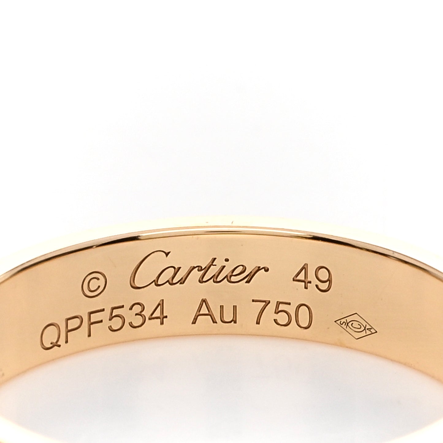18K Yellow Gold 3.5mm LOVE Wedding Band Ring 49 4.75