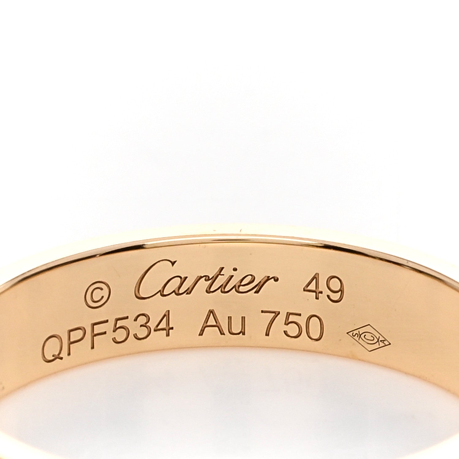 Cartier 18K Yellow Gold 3.5mm LOVE Wedding Band Ring 49 4.75 4 of 5