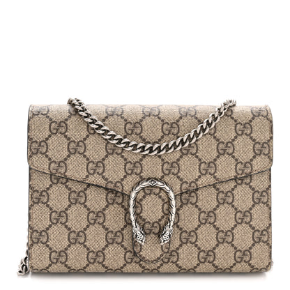 Gucci GG Supreme Monogram Mini Dionysus Chain Wallet Beige Taupe 1 of 14