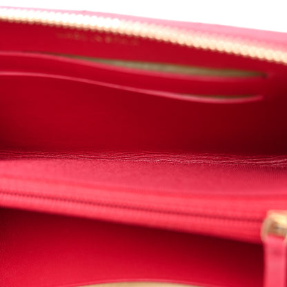 Chanel Lambskin Quilted Medium Zip Around Wallet Dark Pink 5 of 7