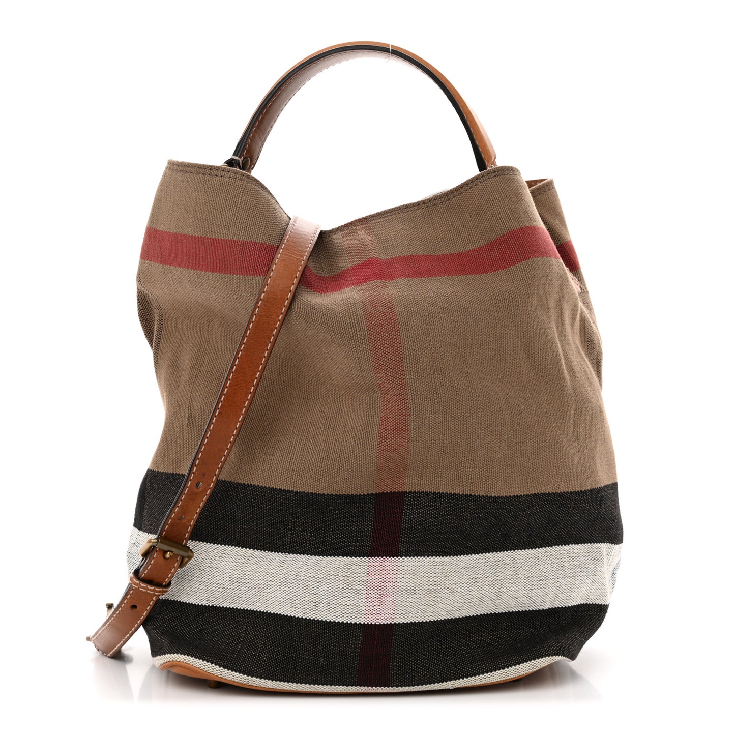 Canvas Mega Check Medium Ashby Hobo Saddle Brown