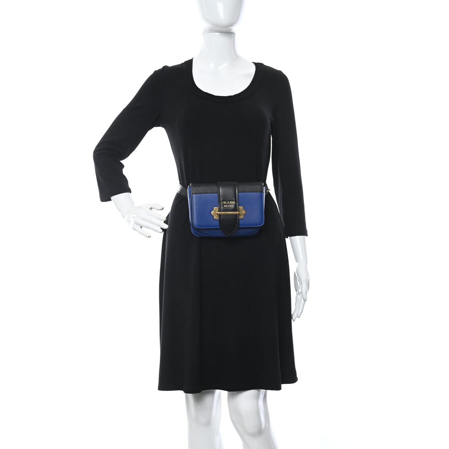 Saffiano City Calf Cahier Belt Bag Black Bluette