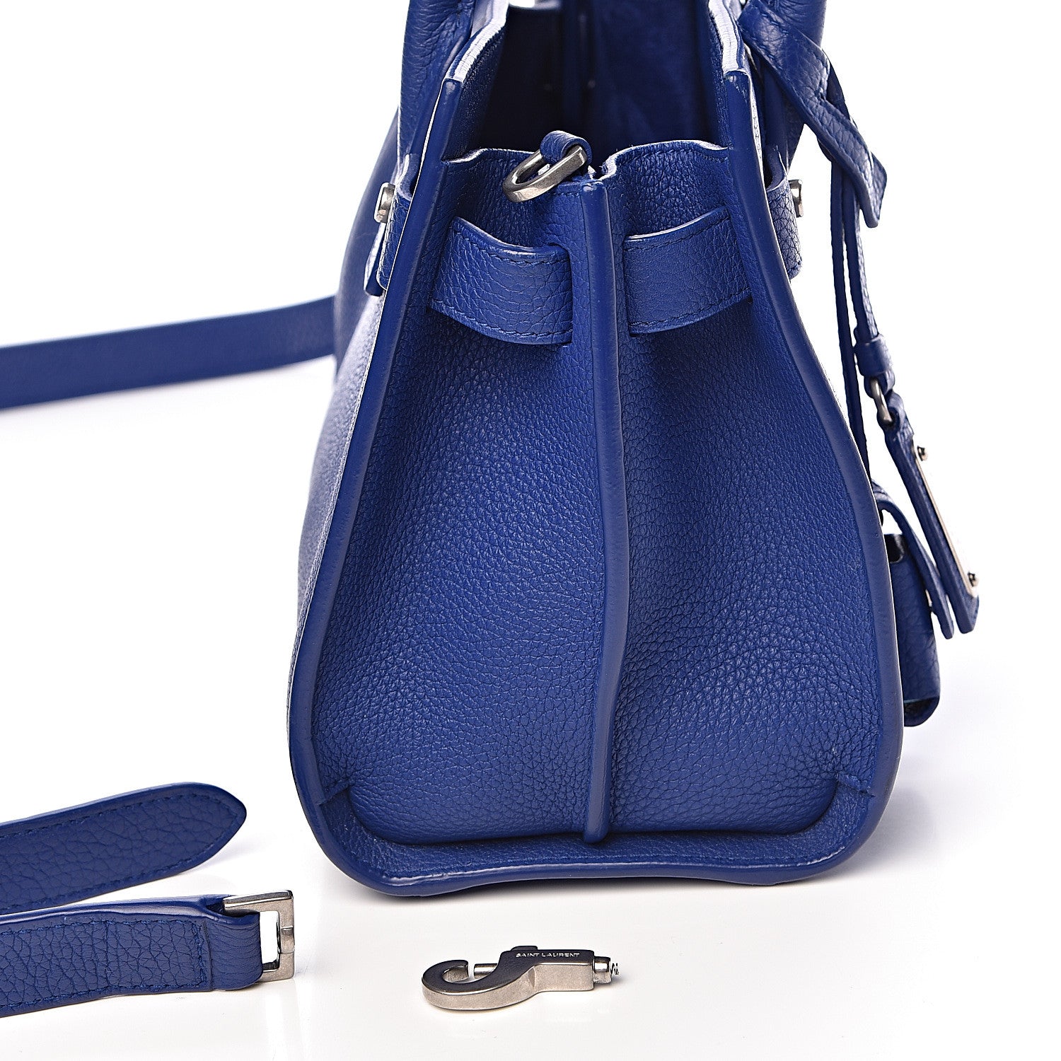 Saint Laurent Grained Calfskin Nano Supple Sac De Jour Flash Blue 10 of 10