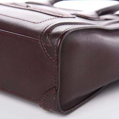 Celine Smooth Calfskin Nano Luggage Burgundy 6 of 32