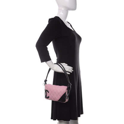 Chanel Calfskin Quilted Cambon Pochette Pink Black 2 of 10