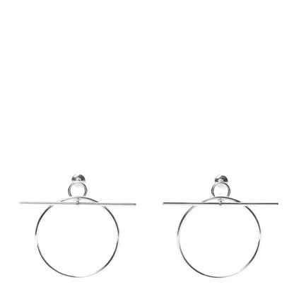 Hermes Sterling Silver MM Loop Earrings 1 of 5
