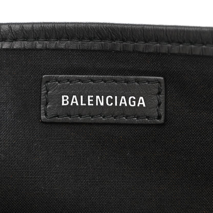 Balenciaga Cotton Canvas Calfskin Navy Cabas XS Natural Black 8 of 13