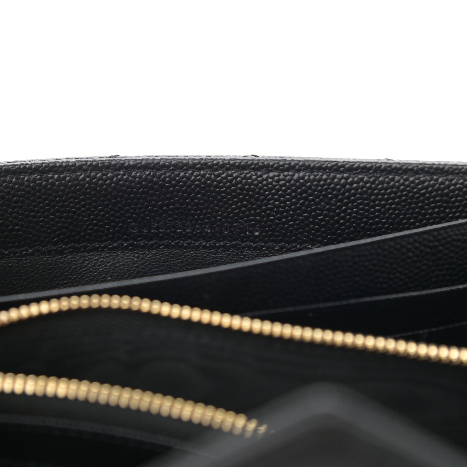 Saint Laurent Grain De Poudre Matelasse Chevron Monogram Flap Wallet Black 8 of 10