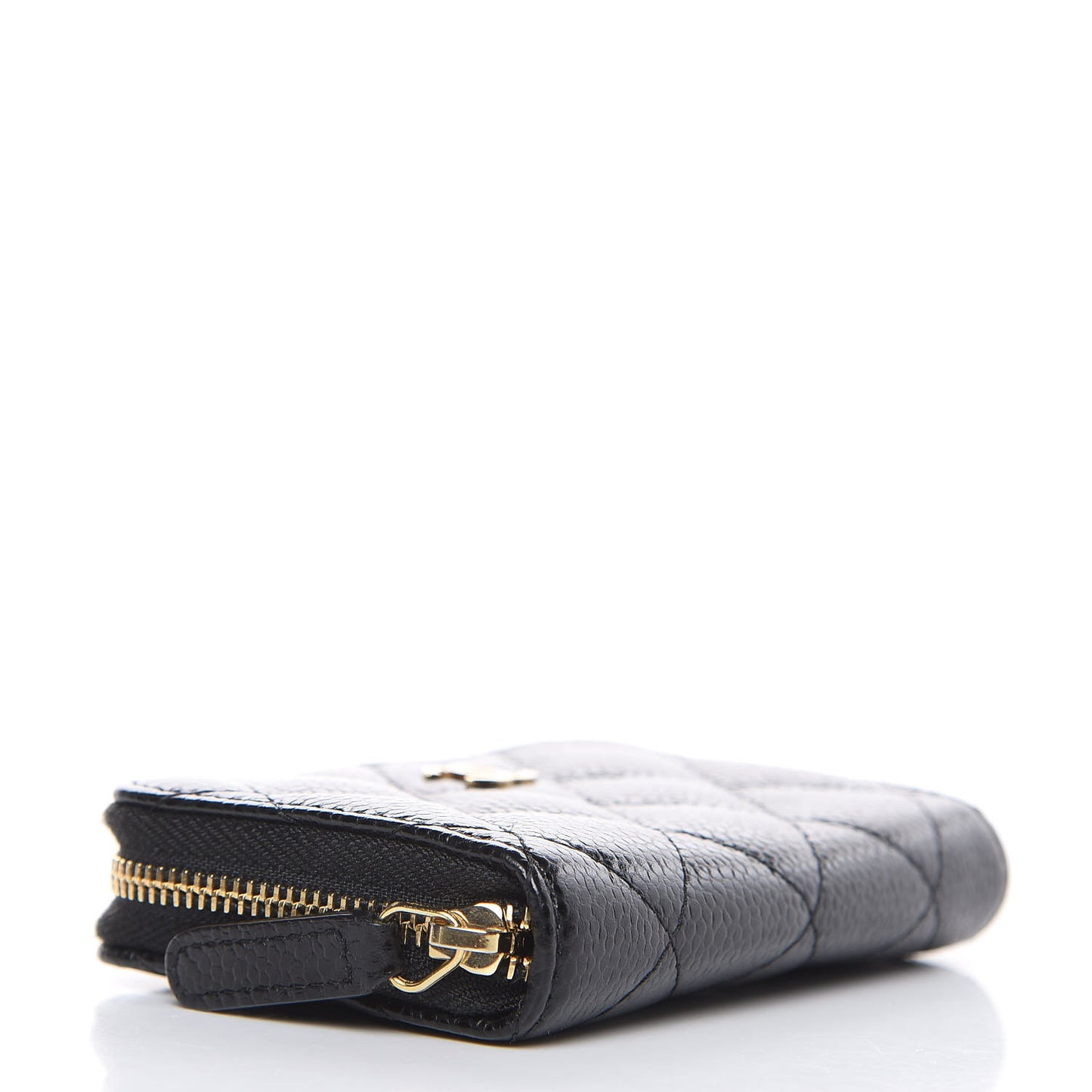 Caviar Quilted Zip Coin Purse Black