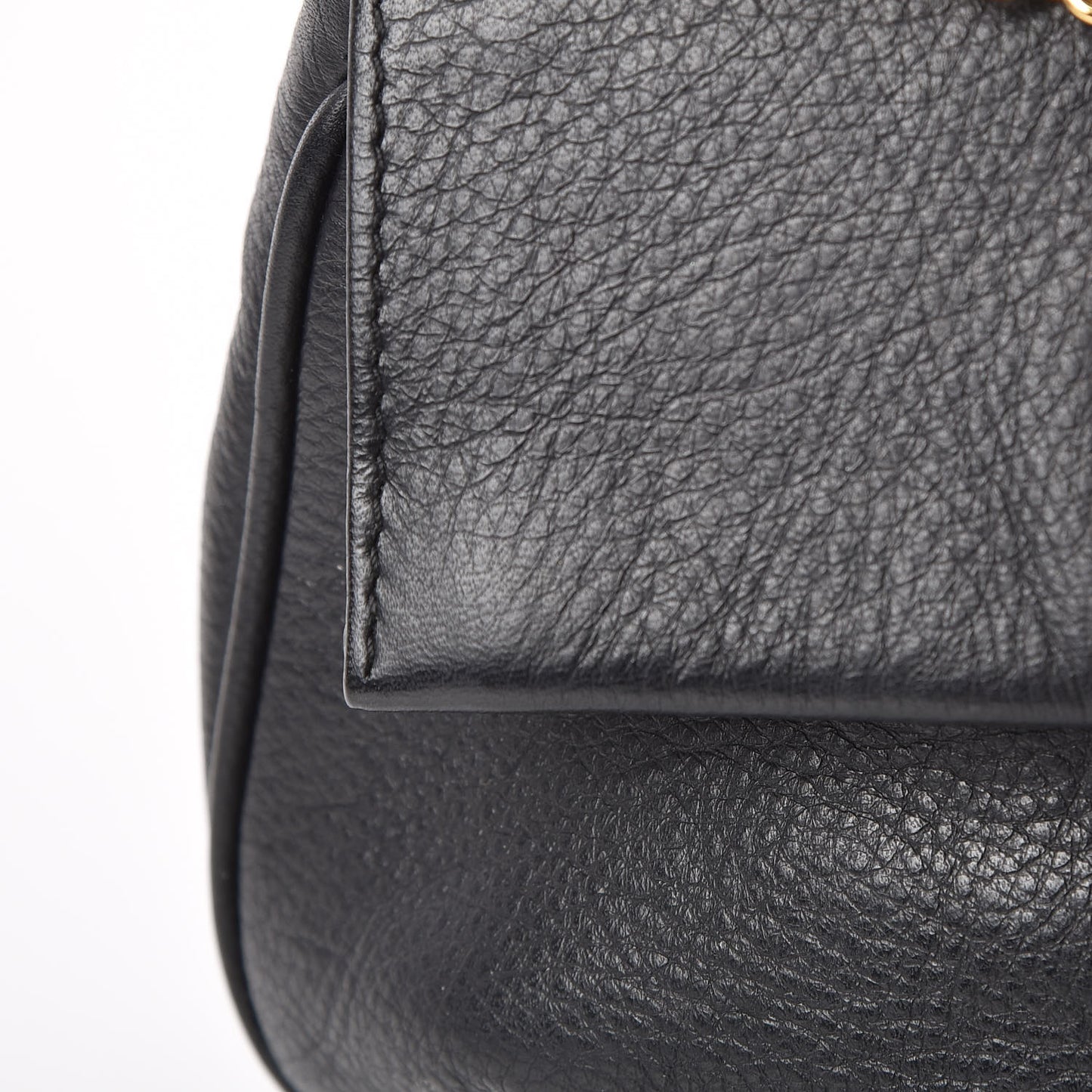 Vitello Flamingo Fendista Pouchette Crossbody Black