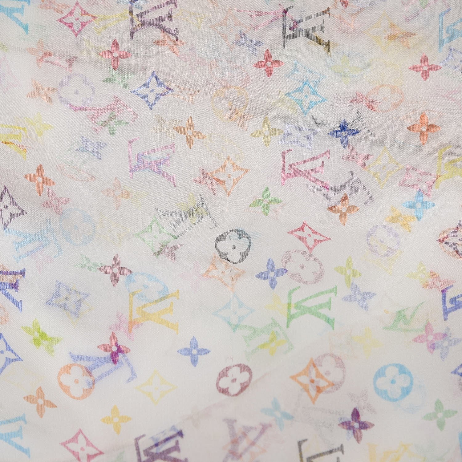 Louis Vuitton Silk Multicolor Stole White 5 of 7