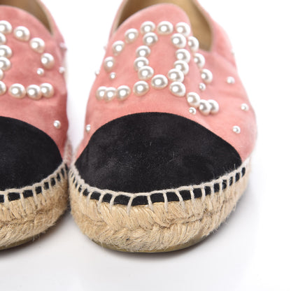Chanel Suede Pearl CC Espadrilles 37 Pink 15 of 19