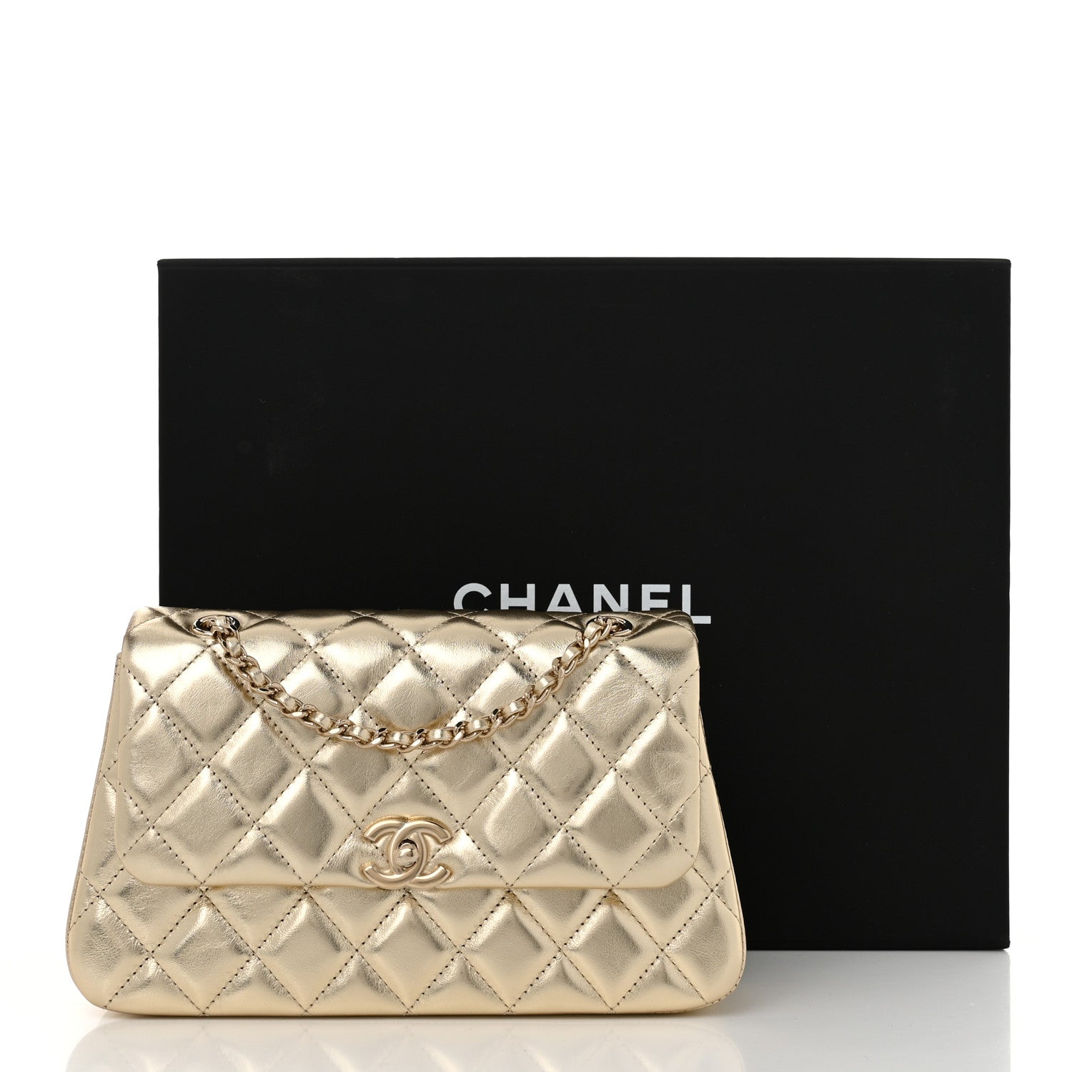 Chanel Metallic Lambskin Quilted Flap Gold 11 of 11