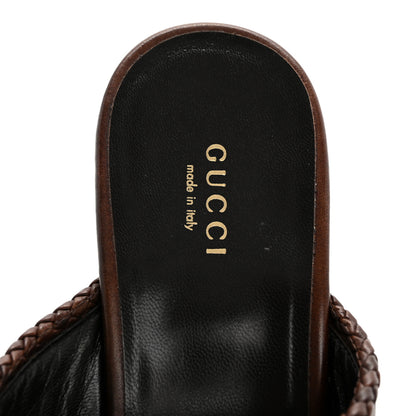 Gucci Saddle Soft Tamponato Platform Clog Slide Mules 39 Testa di Moro 7 of 10
