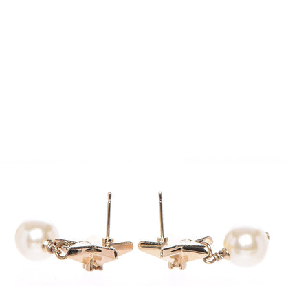 Chanel Pearl CC Star Drop Earrings Gold 3 of 6