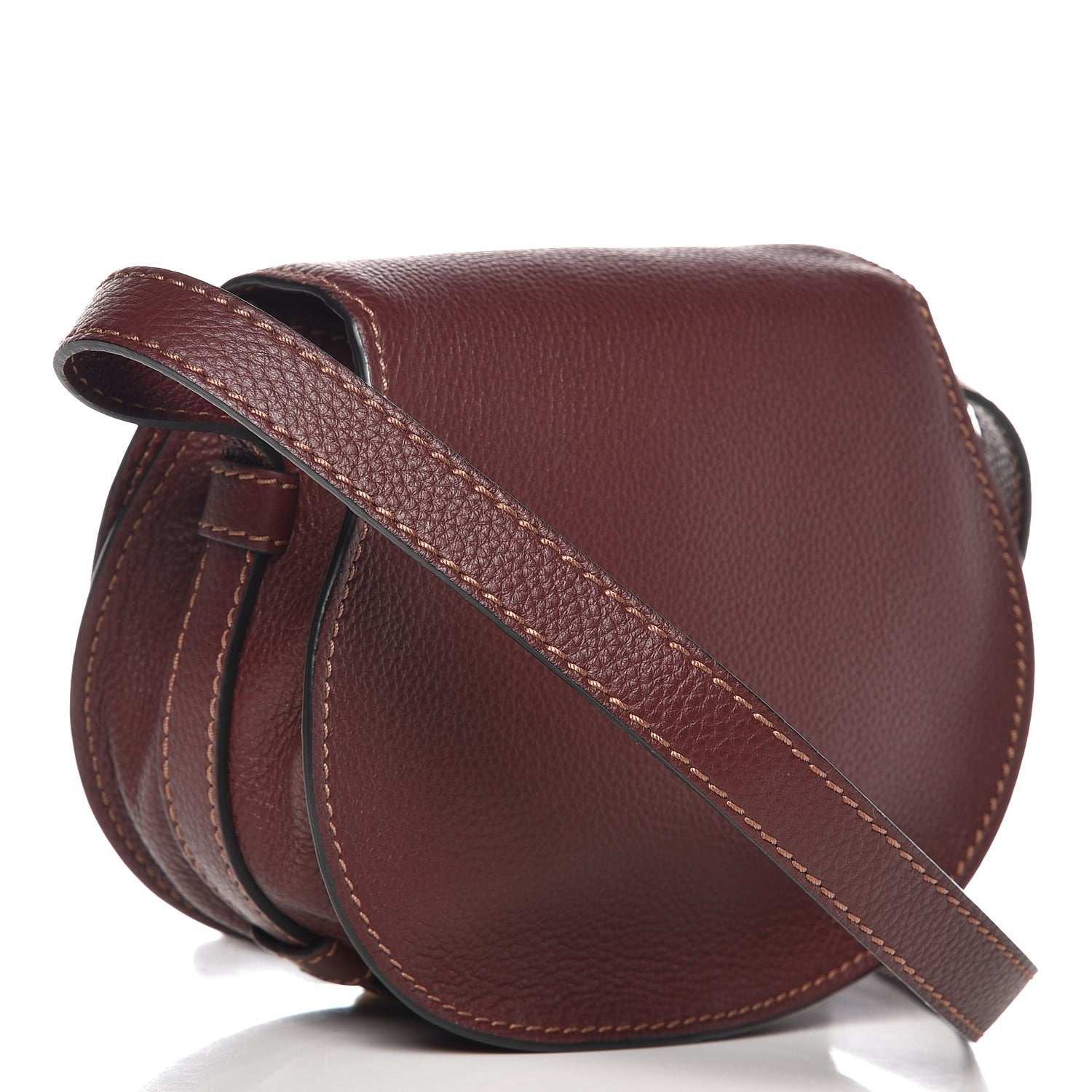 Chloe Calfskin Mini Marcie Round Crossbody Bag Dark Velvet 3 of 6