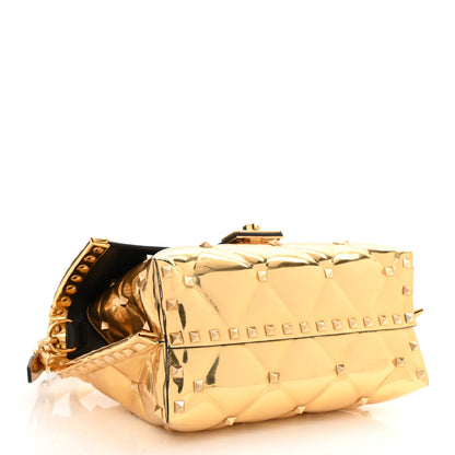 Valentino Garavani Metallic PVC Candystud Top Handle Bag Gold 4 of 9