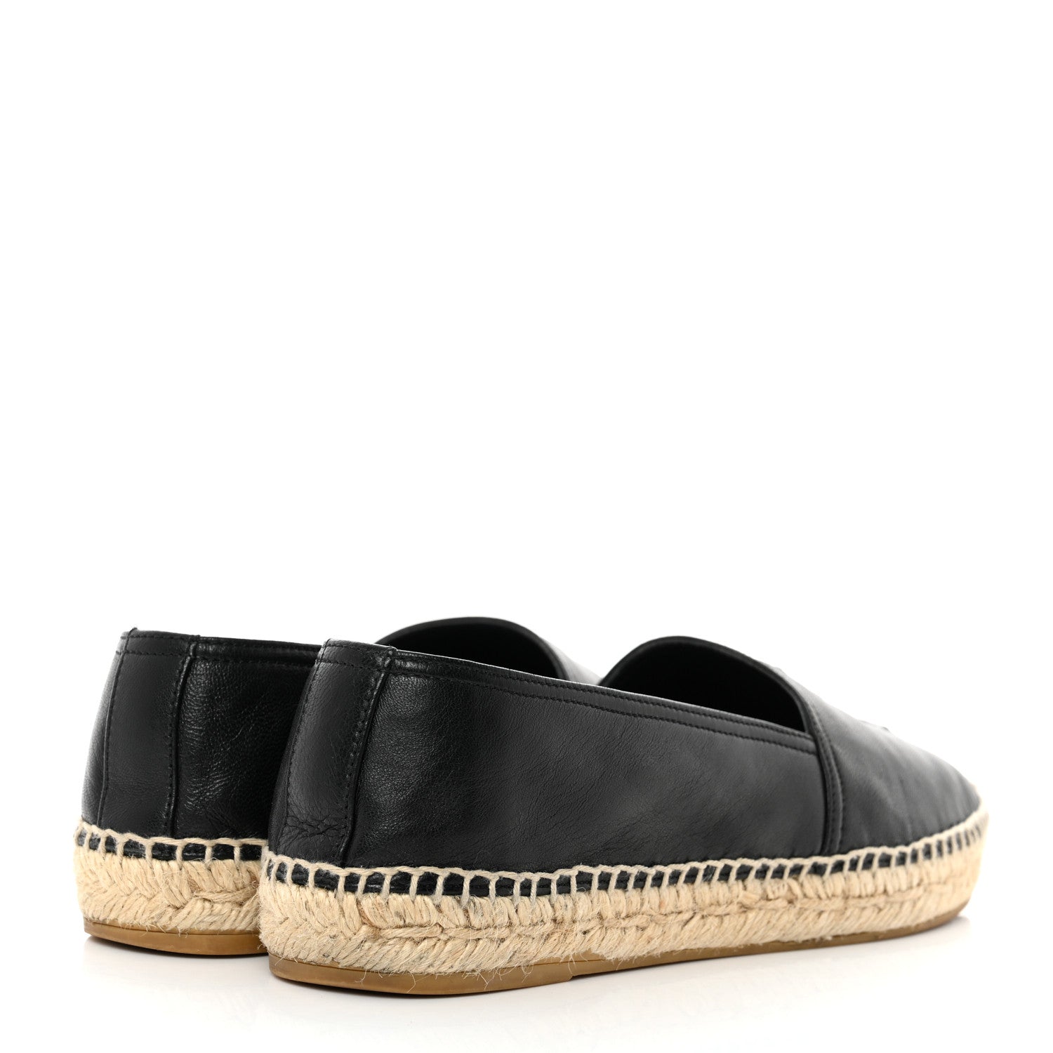 Saint Laurent Lambskin Monogram Espadrilles 36.5 Black 4 of 9
