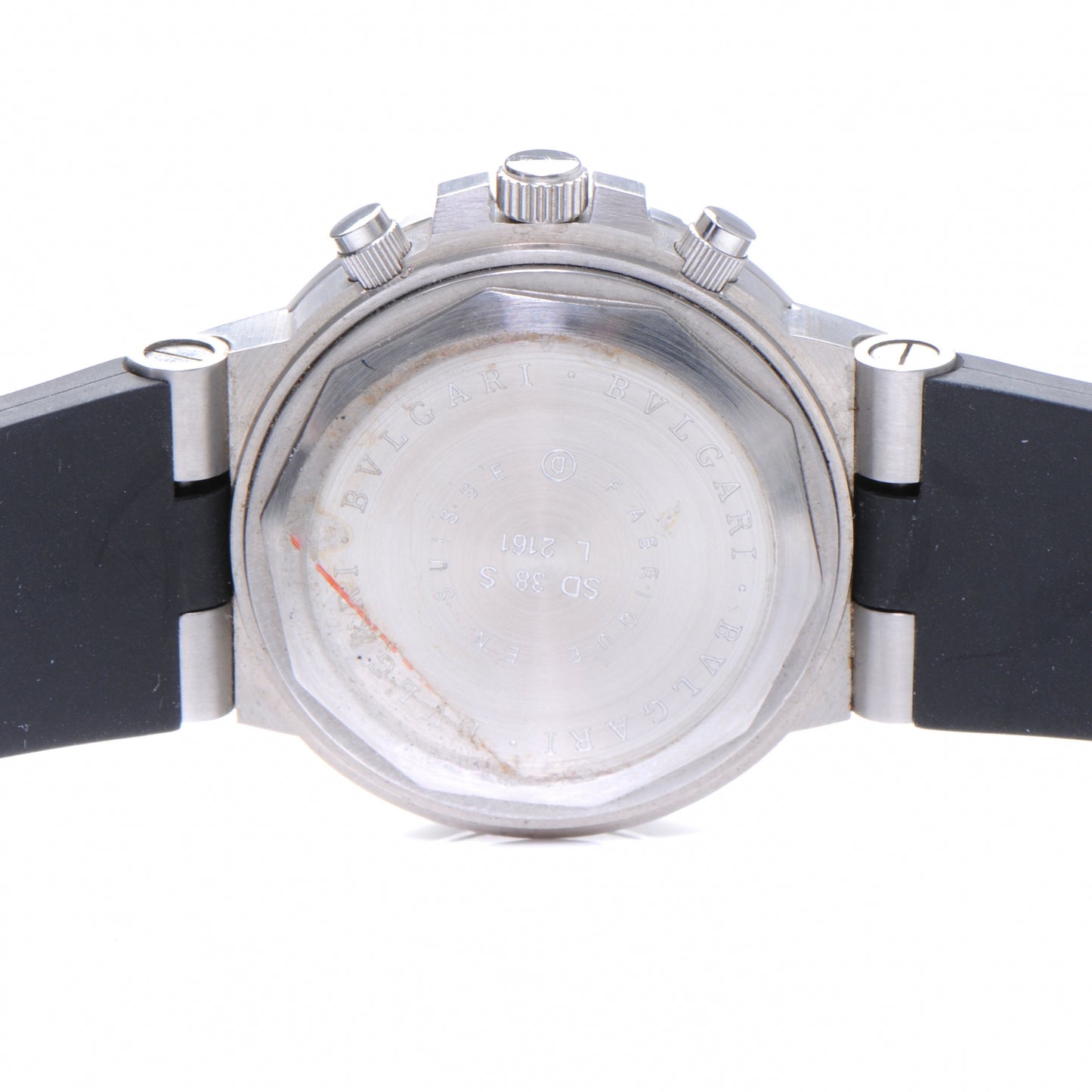 BVLGARI Stainless Steel Rubber 38mm Diagno Scuba Chronograph Automatic Watch Black