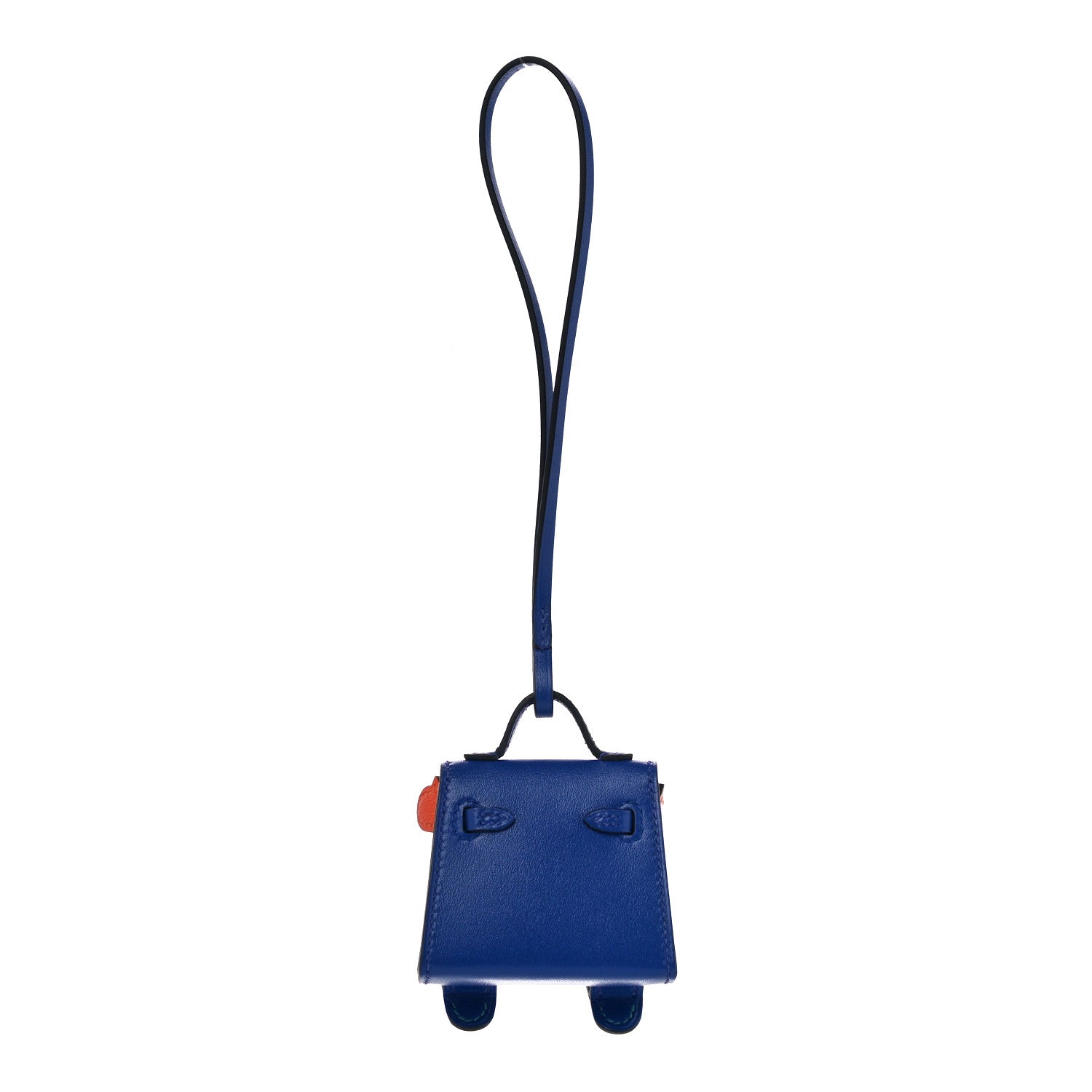 Hermes Tadelakt Chevre Mysore Kelly Quelle Idole Bag Charm Bleu Electrique Feu Jaune De Naples Vert Verone 4 of 9