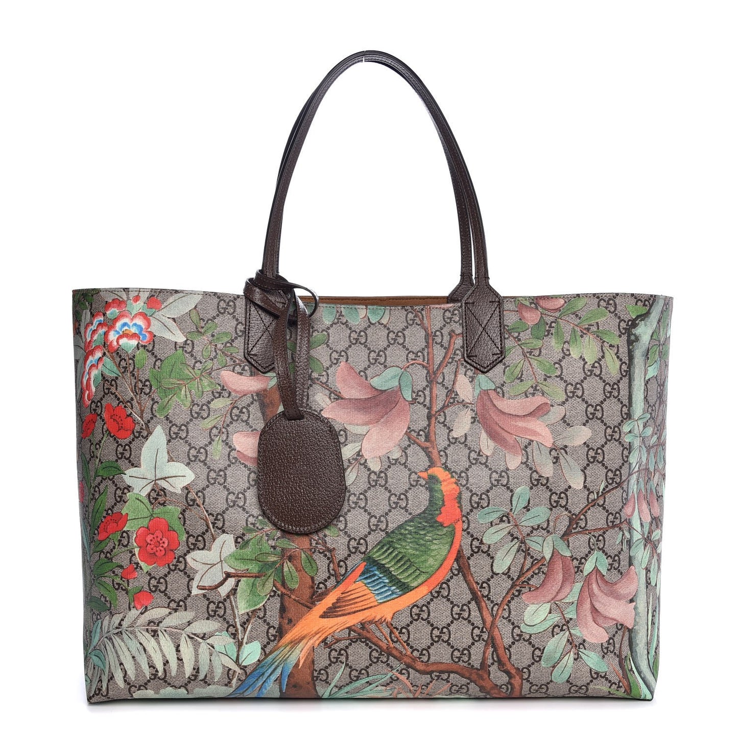 GG Supreme Monogram Tian Large Shopping Tote Beige Multicolor New Acero