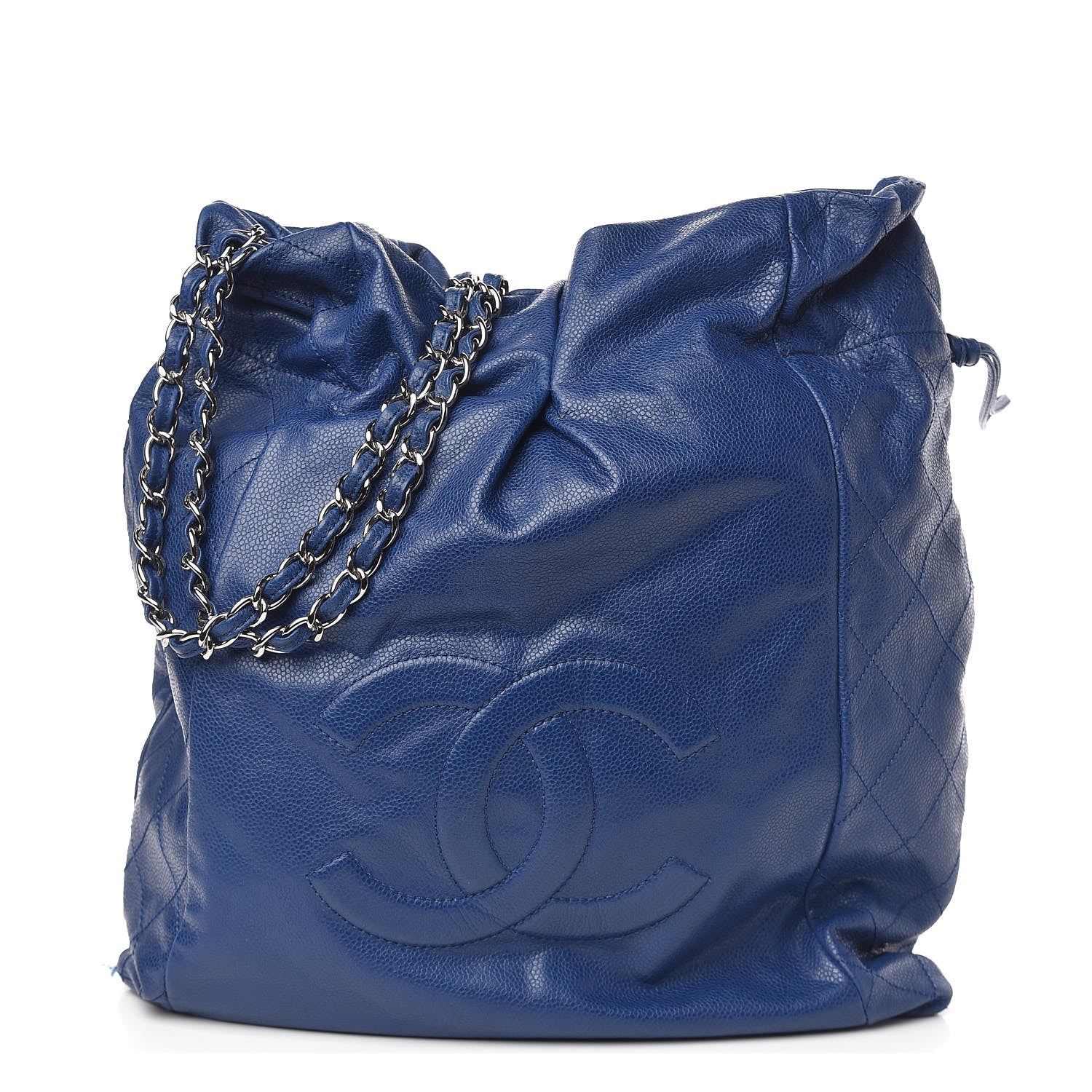 Chanel Caviar 31 Drawstring Tote Dark Blue 1 of 10