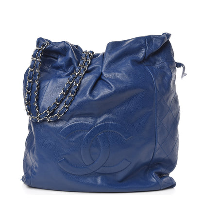 Chanel Caviar 31 Drawstring Tote Dark Blue 1 of 10