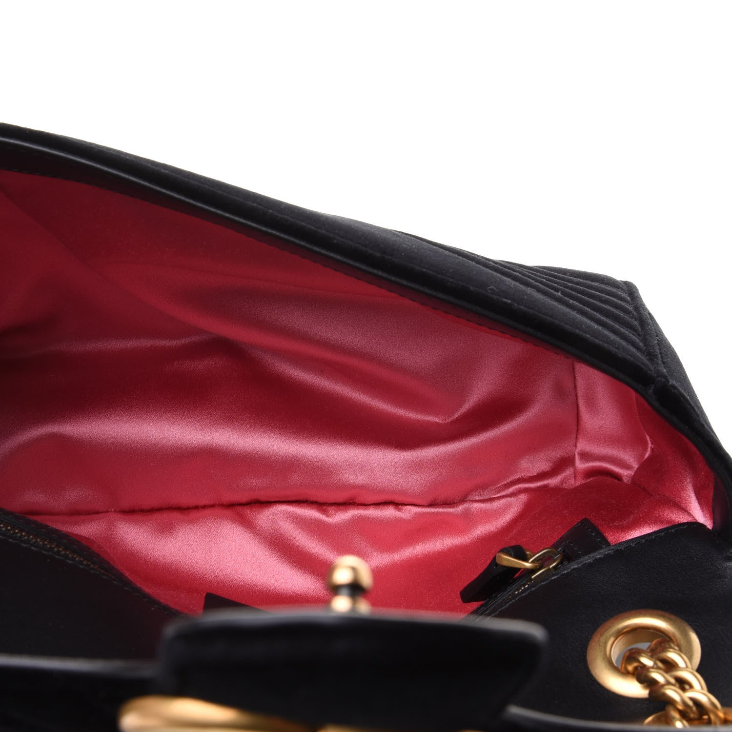 Gucci Velvet Matelasse Small GG Marmont Shoulder Bag Black 5 of 14