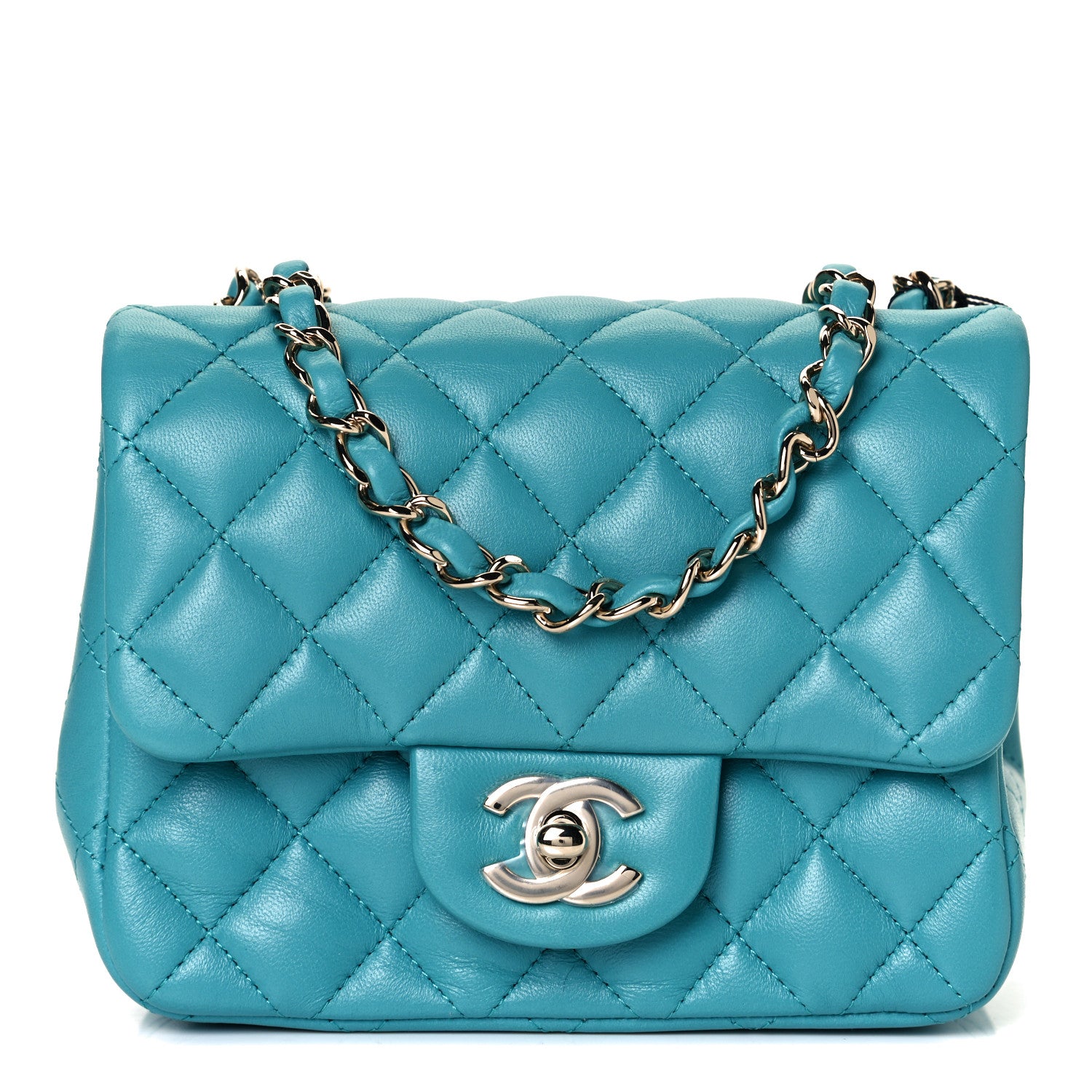 Chanel Lambskin Quilted Mini Square Flap Green 1 of 11