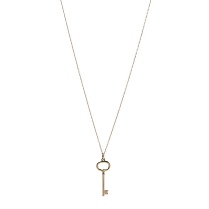 Tiffany 18K Yellow Gold Small Oval Key Pendant Necklace 1 of 7