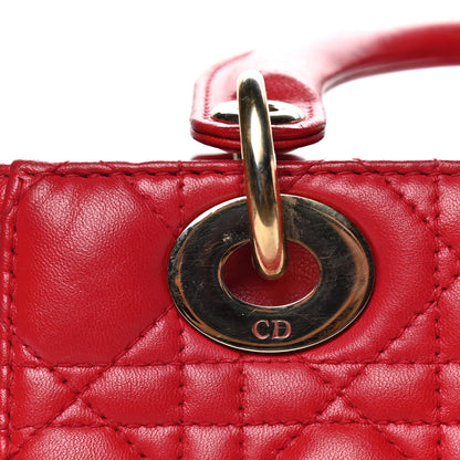 Christian Dior Lambskin Cannage Small Lucky Badges My Lady Dior Red 10 of 10