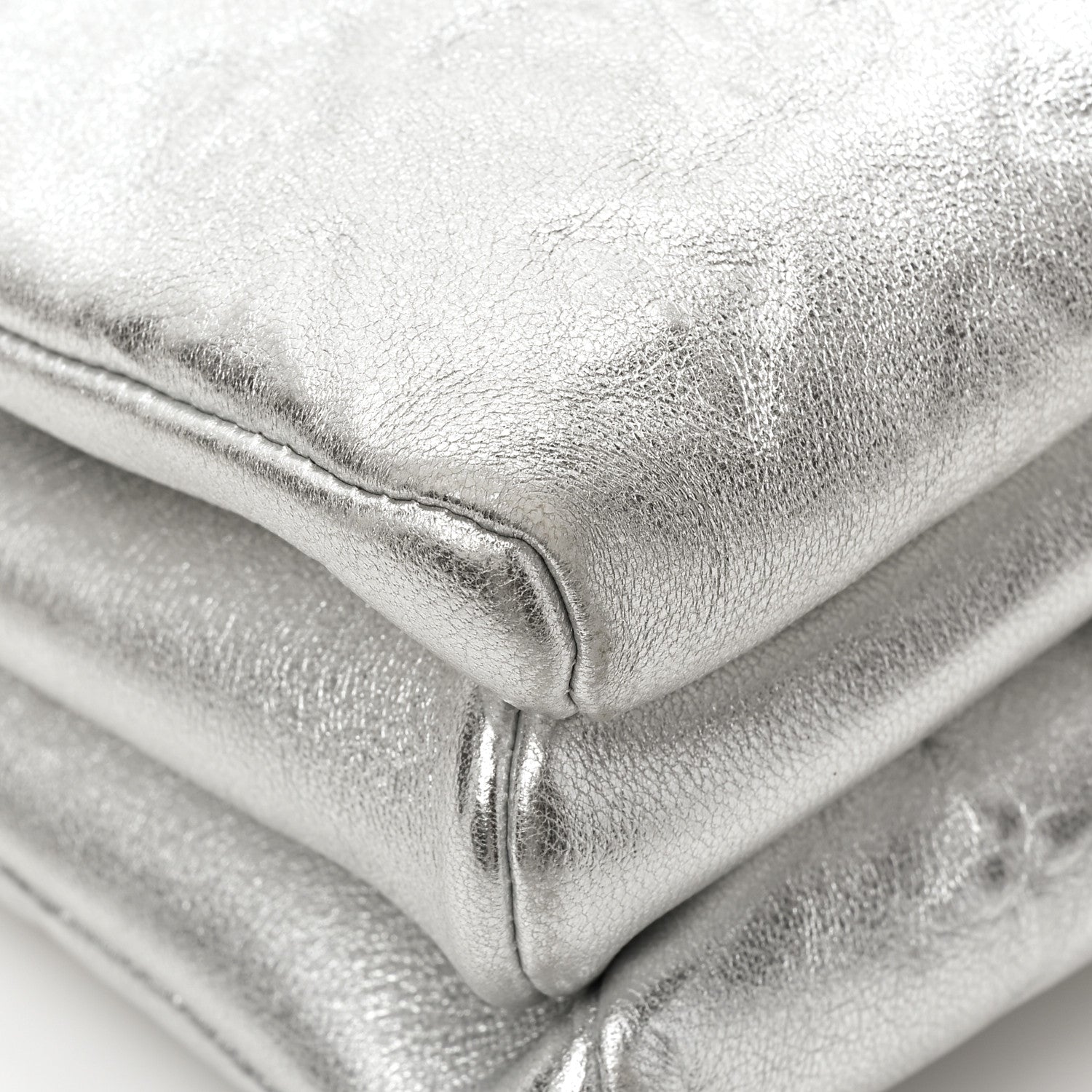 Louis Vuitton Metallic Lambskin Embossed Monogram Coussin BB Silver 11 of 12