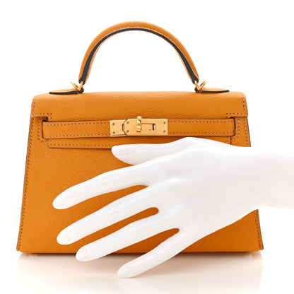 Hermes Chevre Mysore Mini Kelly Sellier 20 Jaune D'or 2 of 10