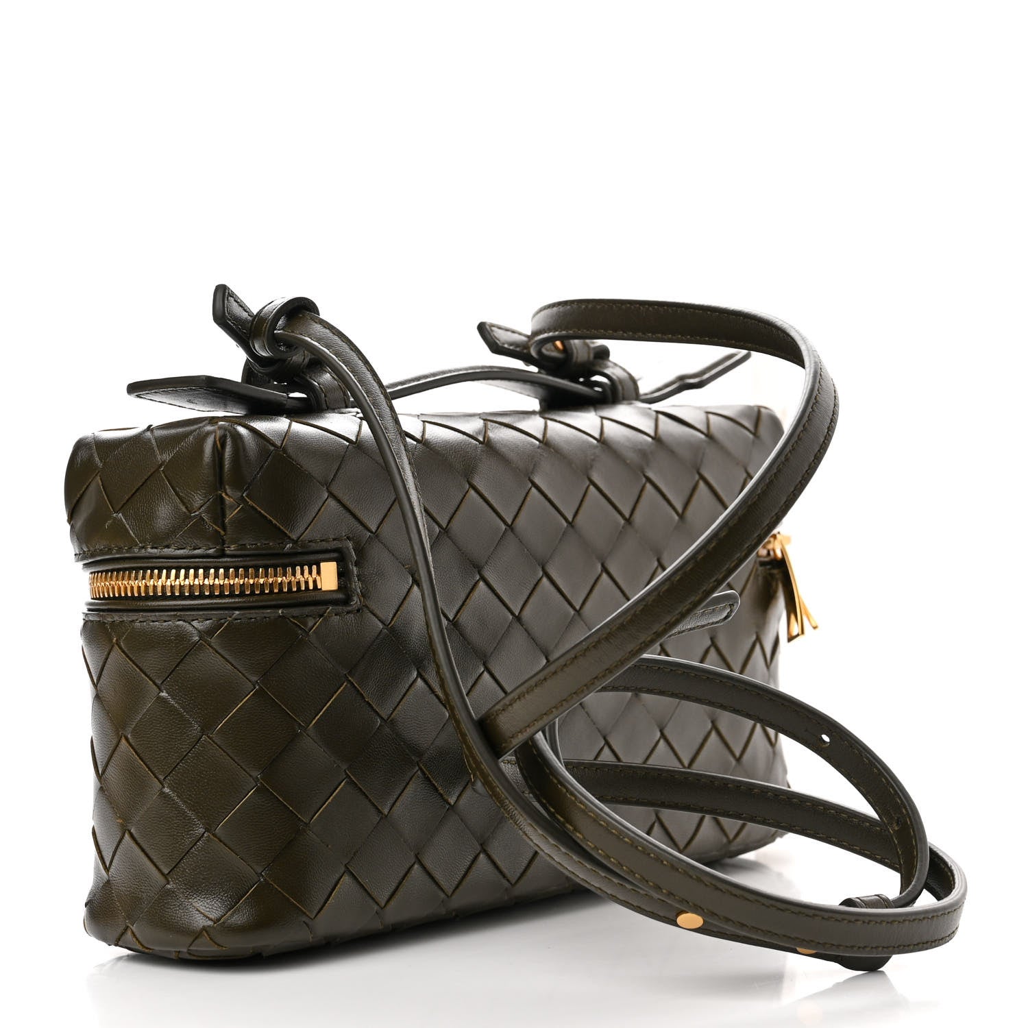 Bottega Veneta Calfskin Intrecciato Bang Bang Vanity Case Kaki 3 of 9