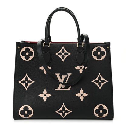 Louis Vuitton Empreinte Monogram Giant Onthego MM Black Beige 1 of 12