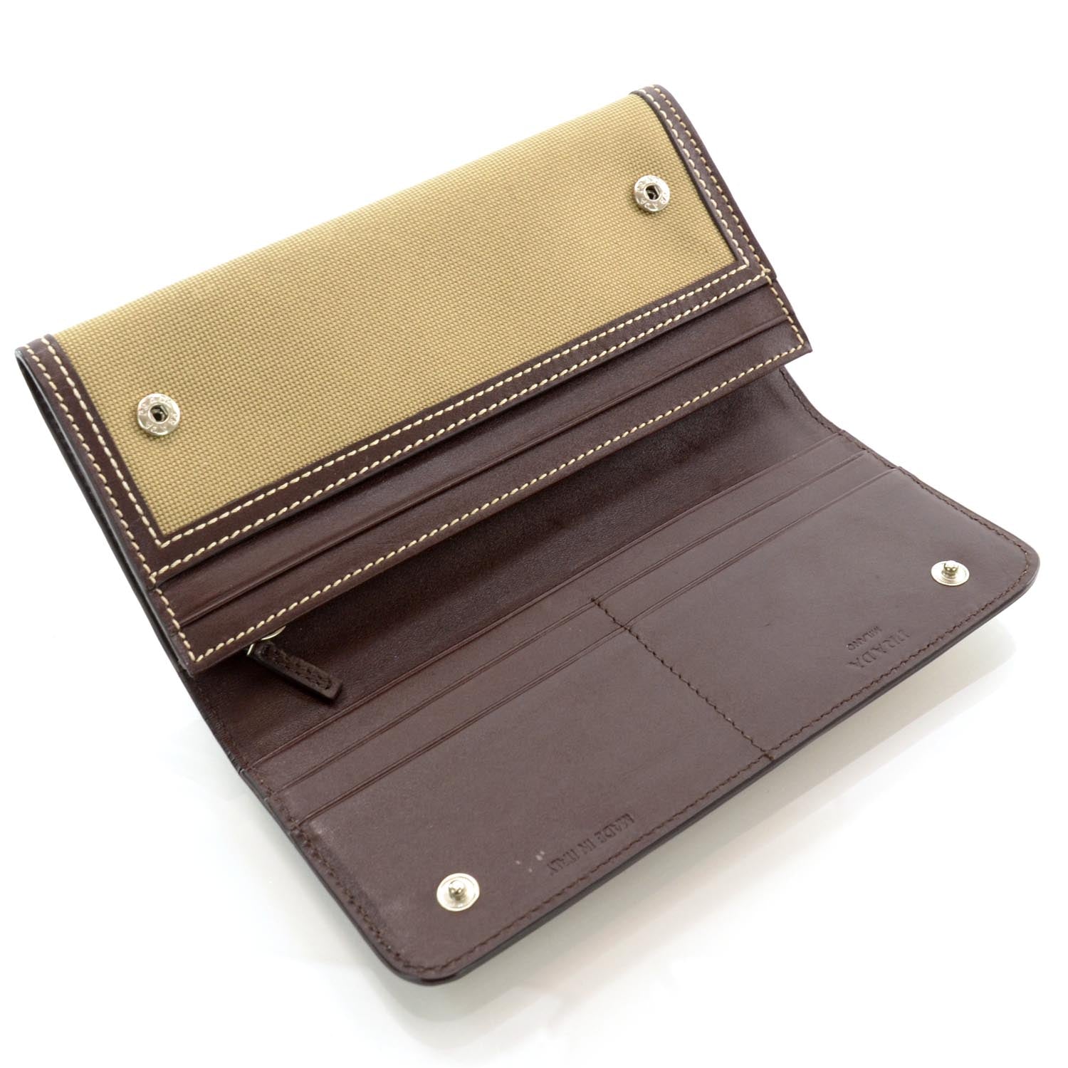 Prada Jacquard Logo Wallet Brown 7 of 9