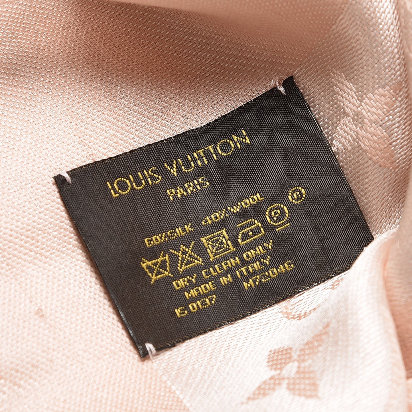Silk Wool Monogram Shawl Rose