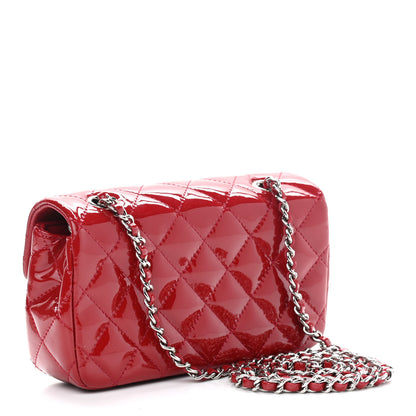Chanel Patent Calfskin Quilted Extra Mini Rectangular Flap Red 3 of 10