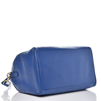 Versace Calfskin Saffiano Duffle Bag Blue 4 of 8