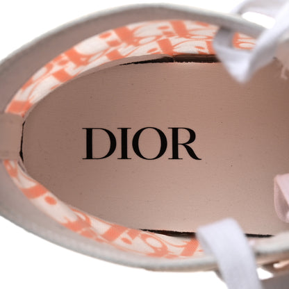 Christian Dior Technical Canvas Oblique Mens B23 High Top Sneakers 41 Orange White 6 of 8