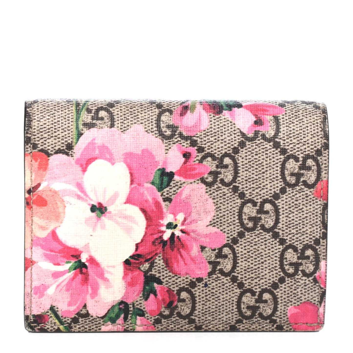 GG Supreme Monogram Blooms Card Case Beige Multicolor Dry Rose