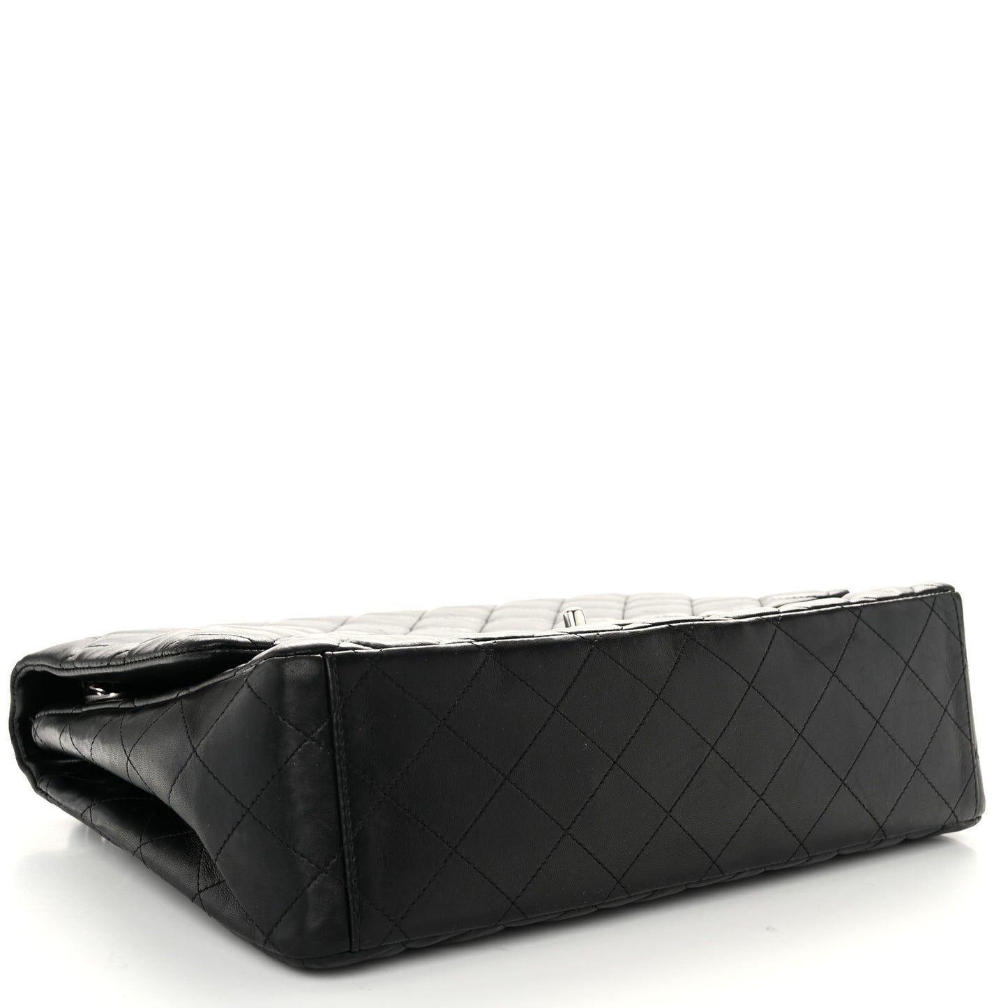 Lambskin Quilted Maxi Single Flap Black