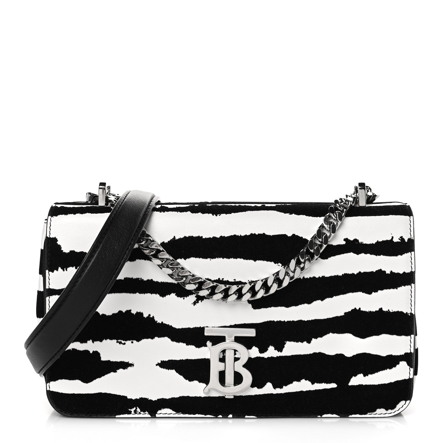 Burberry Calfskin Zebra Print Lola Bag Black White 1 of 9