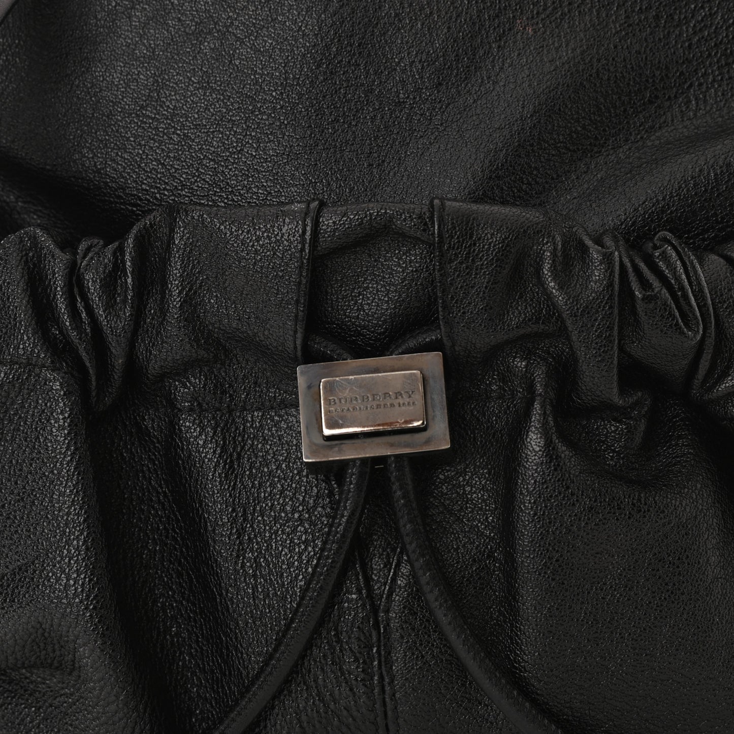 Calfskin Drawstring Tote Black