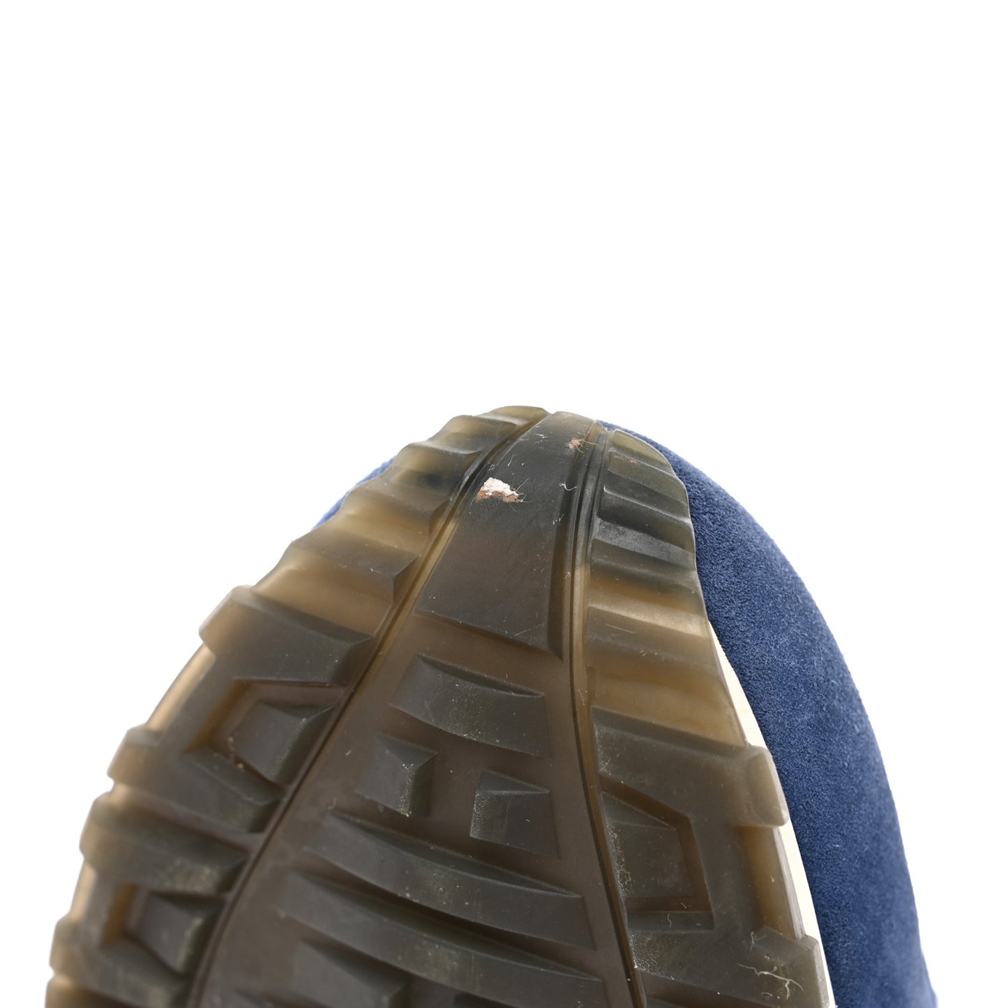 Calfskin Suede Damier Run Away Sneakers 10 Blue